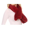 thumbnail image 4 of Sakkas Kiy Loophole Faux Fur Long Soft Warm Comfortable Textured Bow Scarf - Burgandy - One Size Regular, 4 of 5