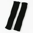 thumbnail image 4 of GDREDA Solid Knit Fingerless Mittens Warm Winter Handwear Texting Touchscreen Gloves For Cold Weather And Comfort Black,One Size, 4 of 4