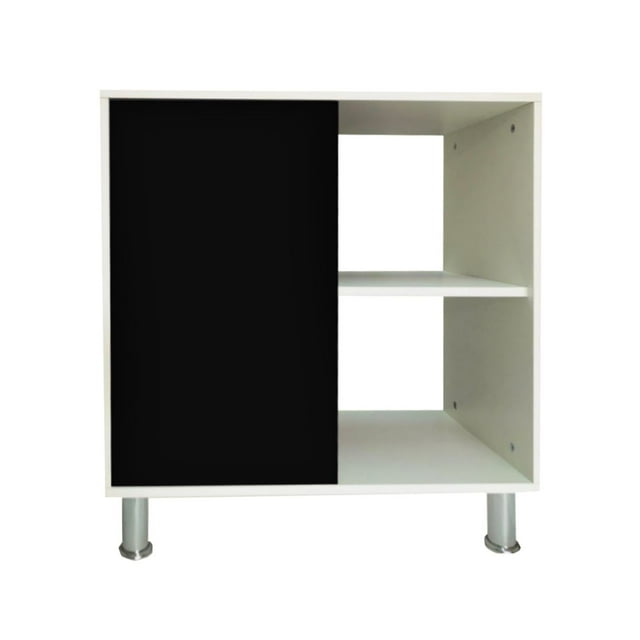 Mueble BUFETERA Multiusos ALACENA con Puerta (Blanco ABSOLUTO/Negro Mate) Decomobil Alacena Bufetera