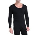 thumbnail image 2 of uublik Men's Long Sleeve Shirts Long Sleeve T Shirt Casual Basic Shirts Stretch Crew Neck Undershirts, Black, 2 of 5