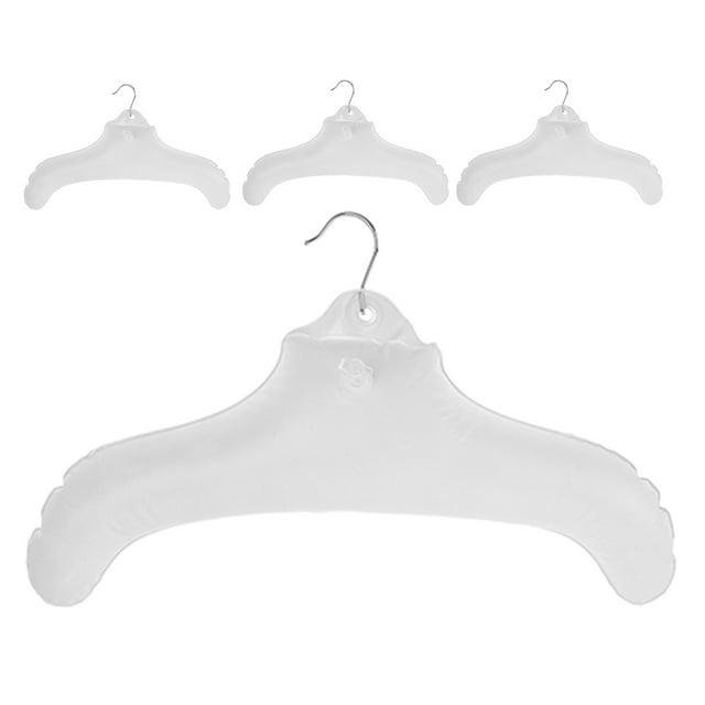 Miangastore 4pcs Inflatable Travel Hangers Portable Folding Clothes Drying Rack with Metal Hook Space Saving non-slip Coat Storage for Home Car Camping Indoor Outdoor