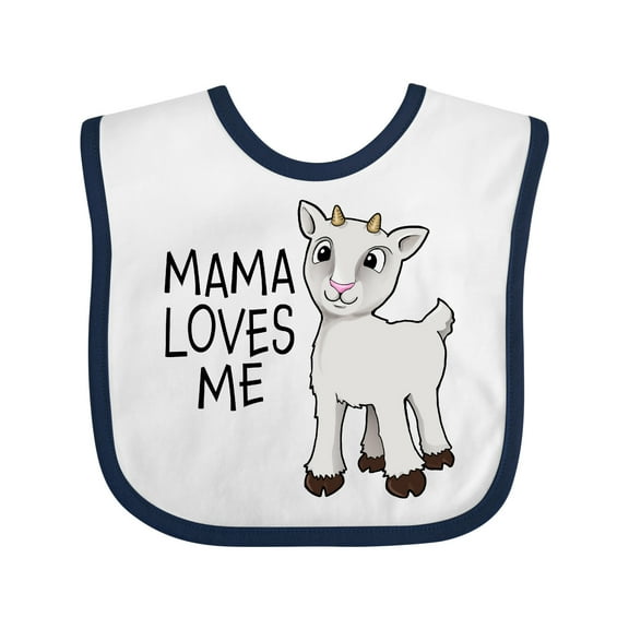 Inktastic Mama Loves Me Cute Goat Boys or Girls Baby Bib