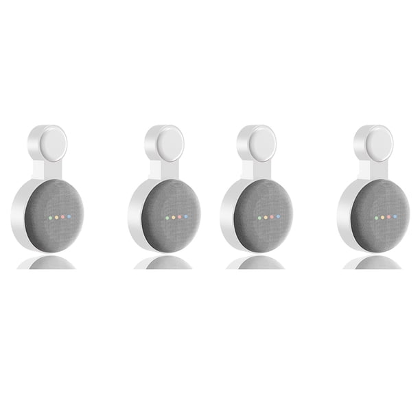 4Pcs para Google Nest Mini Soporte de Pared Enchufe de Segunda Generación Soporte de Suspensión Colgante-Blanco
