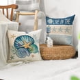 thumbnail image 4 of Sm:)e Summer Pillow Cover Set of 4 - 18x18 Inch Marine Animals Starfish Conch Shells Corals Polyester Decorative Cushions, 4 of 6