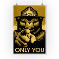 thumbnail image 2 of Smokey Bear, Only You, Halftone Yellow (12x18 Wall Art Poster, Room Decor), 2 of 3