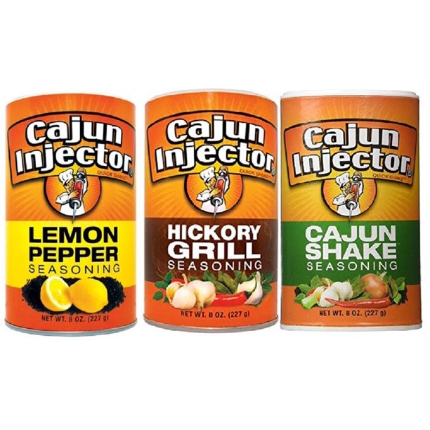 Cajun Injector Quick Shake Seasoning Bundle Pack of 3 1 Each of Cajun Shake, Hickory Grill and