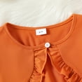 thumbnail image 4 of PatPat 2pcs Kid Girl Dress and Cardigan Floral Print Sleeveless Dress and Ruffled Long-sleeve Orange Cardigan Set, 4 of 6