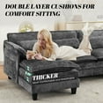 thumbnail image 5 of JONPONY 109"Modular Sectional Sofa,Boucle Couch Set,U-Shaped Sleeper Sofa for Living Room,Grey, 5 of 11