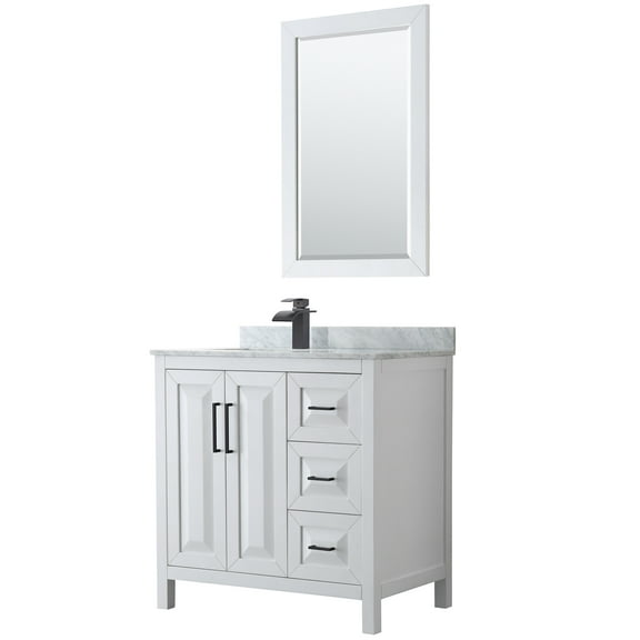 Wyndham Collection Wcv252536sunsm24 Daria 36" Free Standing Single Vanity Set - White /