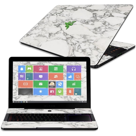 Generic MightySkins Skin for Razer Blade Pro 17" White Marble Vinyl Decal Wrap