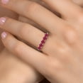 thumbnail image 4 of Gem Stone King 925 Silver and 10K Yellow Gold Red Ruby Wedding-Bands Ring for Women | 1.75 Cttw | Round 4MM | Gemstone July Birthstone | Size 8, 4 of 6