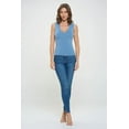 thumbnail image 7 of Denim Steel Medium Size Women's Sleeveless V Neck Top, Basic Slim Fit Shirt, Sexy Casual Cute Going Out, Trendy Spring Summer 2024, 7 of 7