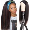 thumbnail image 1 of Yanonmyfd  22Inch Yaki Straight Headband Wig for Women Long Black Afro Kinky Straight Wig Headband Synthetic Wigs Glueless Synthetic Wigs None Lace Front Headbands Wigs with Headband Attached, 1 of 9