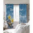 thumbnail image 3 of Life Is Better At The Beach Blackout Curtains for Bedroom Living Room, Summer Ocean Starfish Flower 84 In Long Thermal Insulated Room Darkening Drapes Grommet Window Treatments, 42 x 84 In, 3 of 9