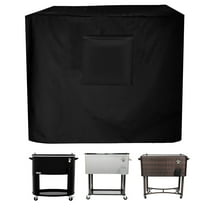 Rolling Cooler Cart Cover, 420D Waterproof Cooler Cart Cover Fits for Most 80-100 Quart Cooler Carts, Outdoor Beverage Cart, Patio Ice Chest Protective Covers, 37″L x 20″W x 36″H
