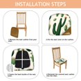 thumbnail image 4 of Cactus Pattern Seat Covers for Dining Room Chairs Set Of 4,Stretch Printed Washable Chair Seat Cover with Elastic Ties and Button,Removable Waterproof Couch Cushion Covers, 4 of 6