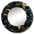 thumbnail image 2 of Designart "Gilded Black Paisley I" Paisley Round Mirror Wall Decor Contemporary - Large Black Round Bathroom Mirror - Round Mirror - 29" x 29", 2 of 6