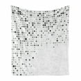 thumbnail image 1 of Grey Soft Flannel Fleece Blanket, Digital Pattern Composed of Geometric Elements Radiant Rectangle Parallel Picture Print, Cozy Plush for Indoor and Outdoor Use, 60" x 80", Ash White, by Ambesonne, 1 of 6