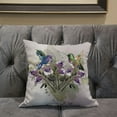 thumbnail image 5 of Hummingbird Love Indoor/Outdoor Pillow with Removable Cover in Beige Purple Brown Green18x18, 5 of 5