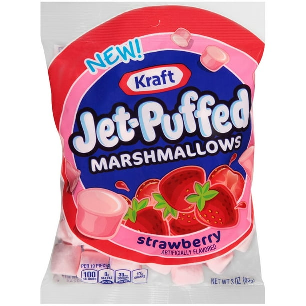 Kraft JetPuffed Strawberry Marshmallows, 3 Oz.Bag