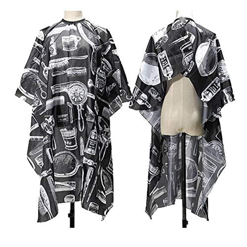SSDXY Barber Cape Unisex,Pro Waterproof Black Hair Cut Hairdressing Barbers Cape Gown Adult Cloth for Hair Cutting 