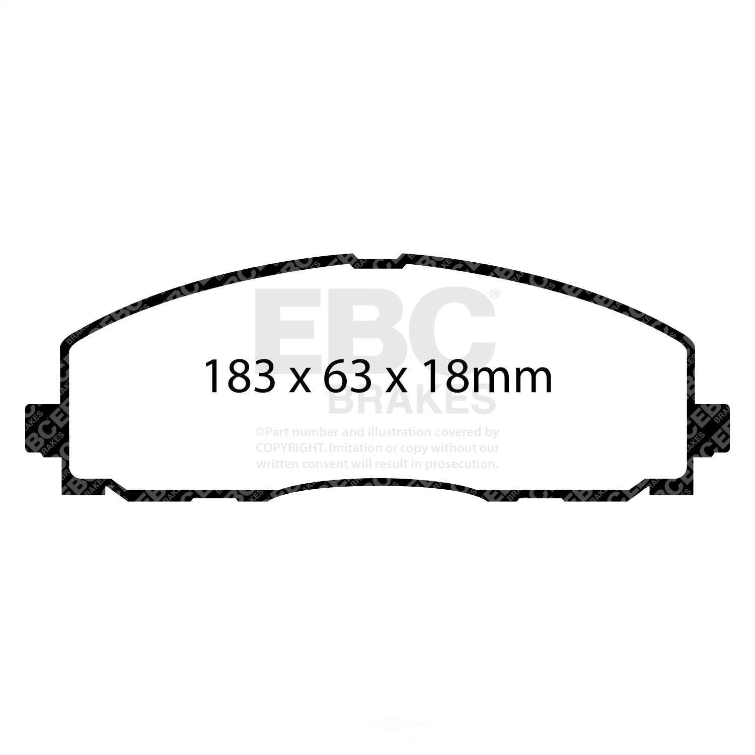 EBC Brakes Extra Duty Light Truck, Jeep and SUV Brake Pad Set Fits select: 2018-2019,2021 JEEP WRANGLER UNLIMITED