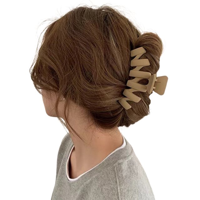 CSChome Plastic Hair Claw Crossing Hair Clip Simple Solid Color Large Ponytail Hair Clip Plastic Bath Hair Clip Hair Accessories