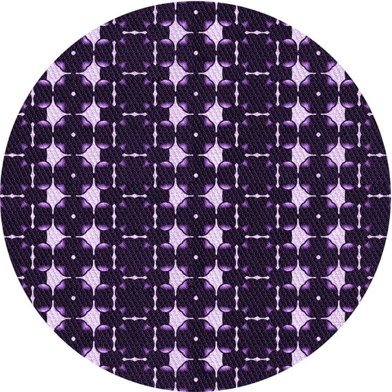 Ahgly Company Machine Washable Indoor Round Transitional Deep Purple Area Rugs, 7' Round