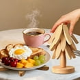 thumbnail image 5 of Wooden Bread Shaped Plate Stand, Natural Serving Tray for Kitchen & Dining Display, 5 of 5