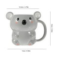 thumbnail image 2 of ULTNICE Adorable Bear Ceramic Mug for Coffee Tea or Water with Smooth Edges and Portable Design Grey 12 oz, 2 of 8
