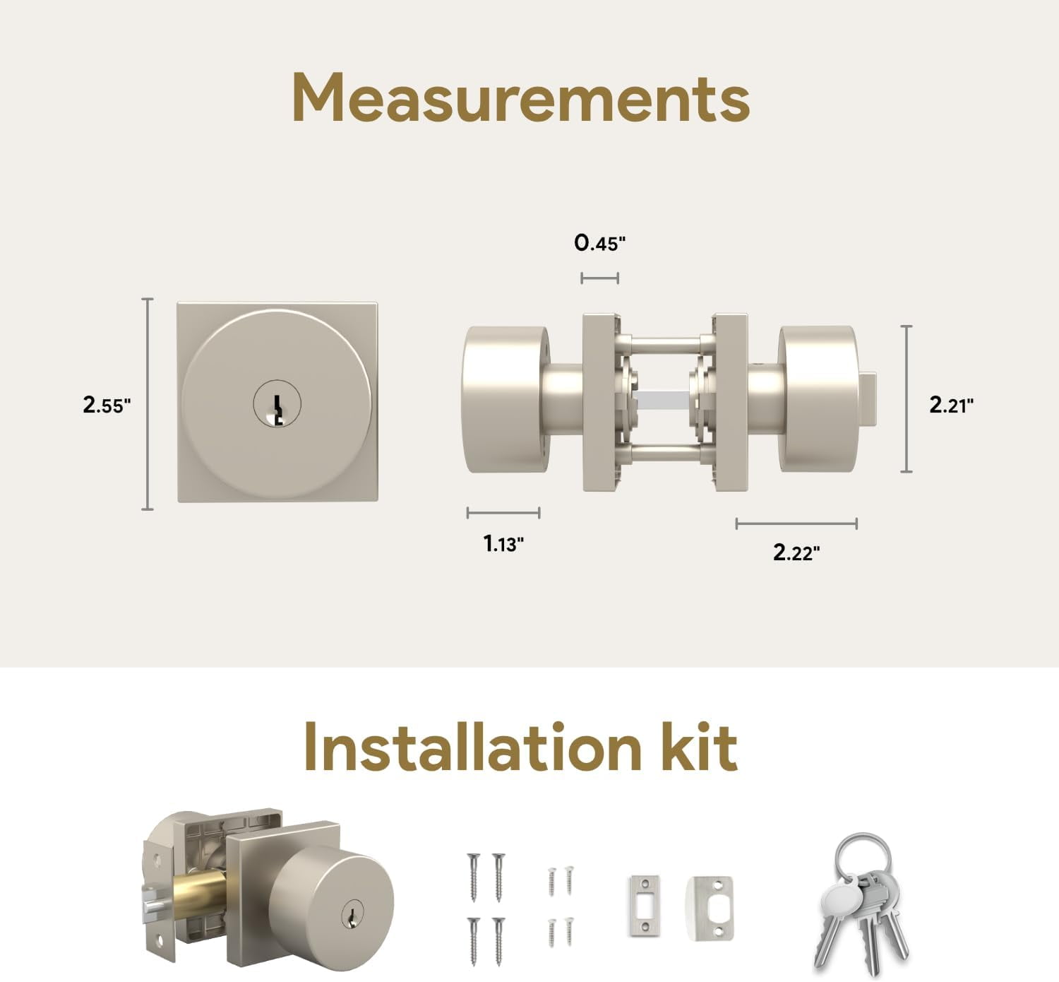 Mega Handles | Suana Entry Door Knob | Satin Nickel