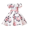 thumbnail image 1 of aDJFDGT Robes pour Ados Longue Robe Fluide de Fête Enfants Filles Robe à Manches Longues Imprimés de Fleurs Nœud, 1 of 8