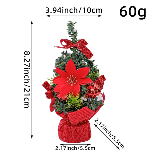 Mini árbol de Navidad Decoración de mesa Decoración navideña para el hogar Adornos para fiestas navideñas (3 piezas Árbol de Navidad)