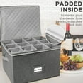 thumbnail image 5 of LotFancy Stemware Storage Container, Quilted Linen Stackable Wine Glass Storage Box,Hard Shell,Grey, 5 of 9