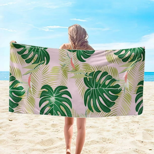 Microfiber Beach Towel Super Colorful Bath Towel Sandproof Beach Blanket Multi-Purpose Towel For Travel Swimming Pool 30x60 Inch