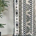 thumbnail image 4 of Black White Boho Farmhouse Curtains for Living Room 2 Panels, Linen Light Filtering Vintage Curtains Farmhouse Western Aztec Printed Rustic Rod Pocket Curtain Drapes with Tassels, 4 of 7