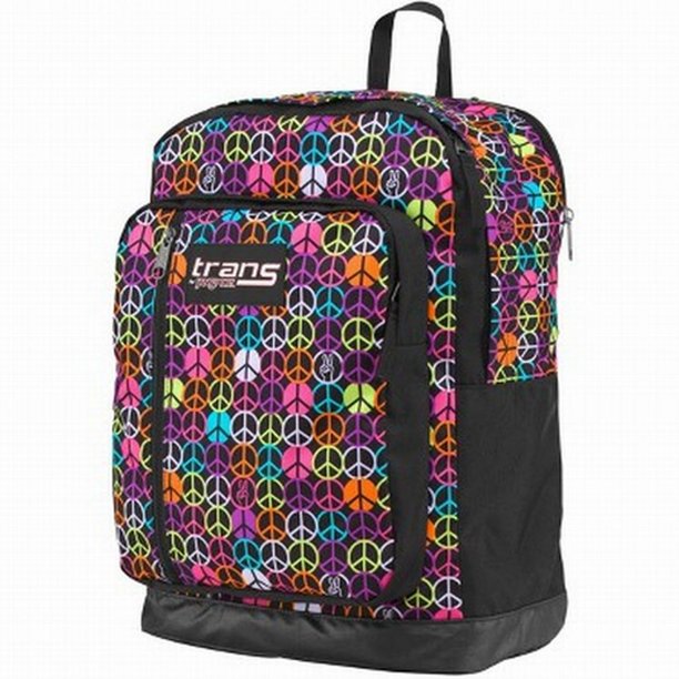 Trans Jansport Trans Colorful Peace Signs MegaHertz 18" Backpack