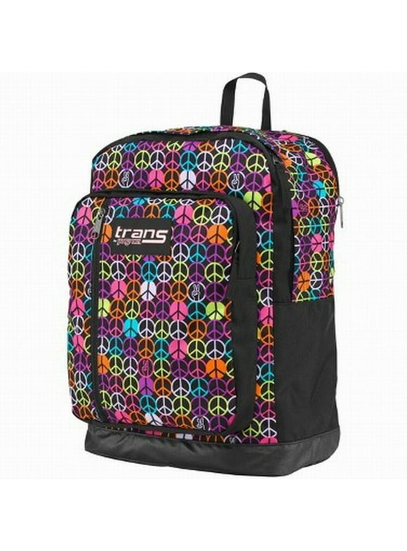 Jansport Trans Colorful Peace Signs MegaHertz 18" Backpack, School Travel Bag