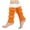 Orange, variant on Women's Thermal Knit Leg Warmers with Fleece Lining, Winter Warm Thick Slouch Socks, Cozy Footless Hosiery for Outdoor Cold Weather and Home Wear, Fluorescent Green, One Size