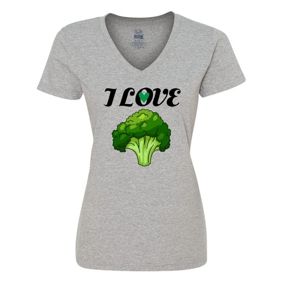 Inktastic I Love Broccoli Women's V-Neck T-Shirt