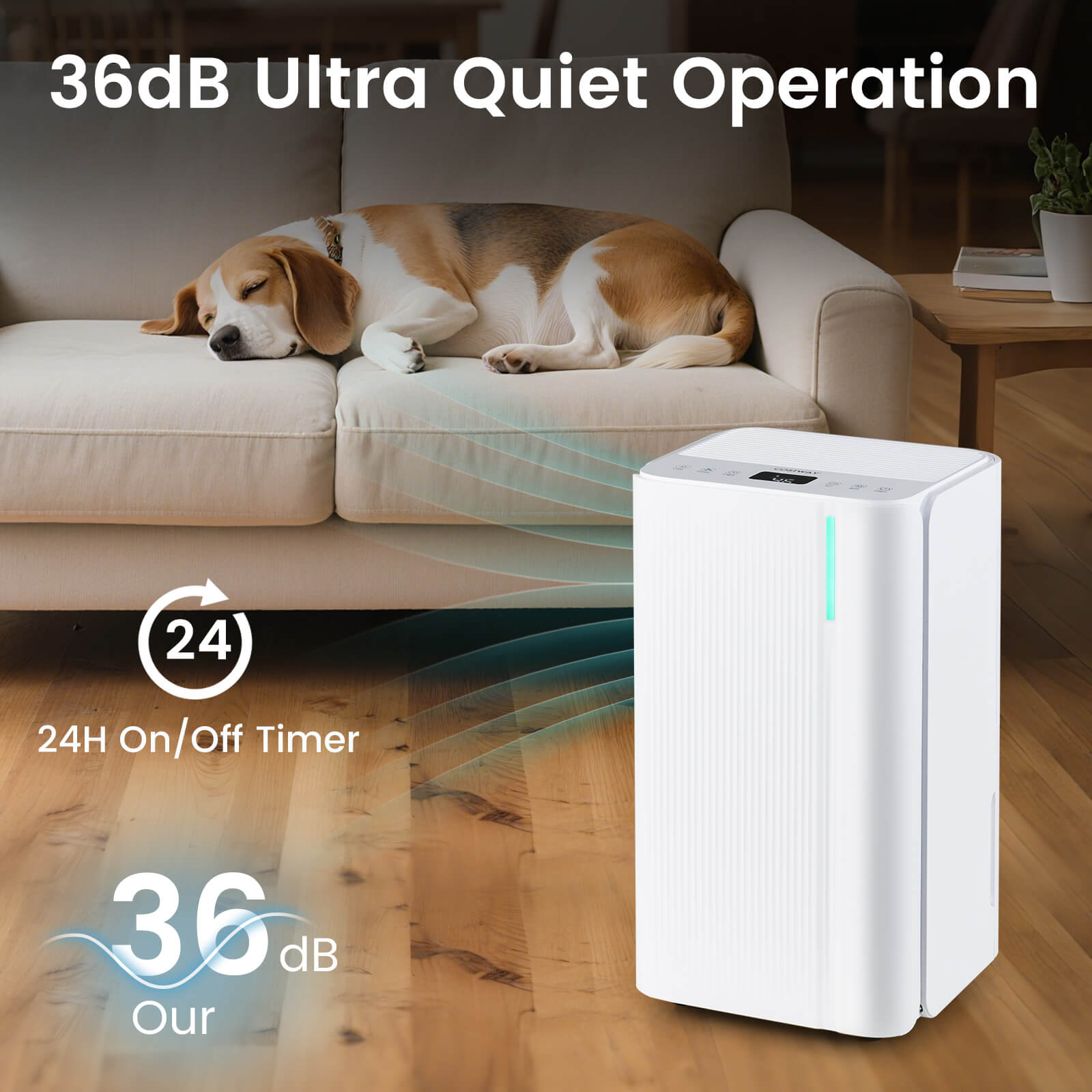 Costway 9 Pints(DOE) Dehumidifier for Home 2000 Sq.Ft Portable Dehumidifier for Bedroom 2000 sq.ft Coverage Area (MAX 32Pint at 95°F, 90%RH)