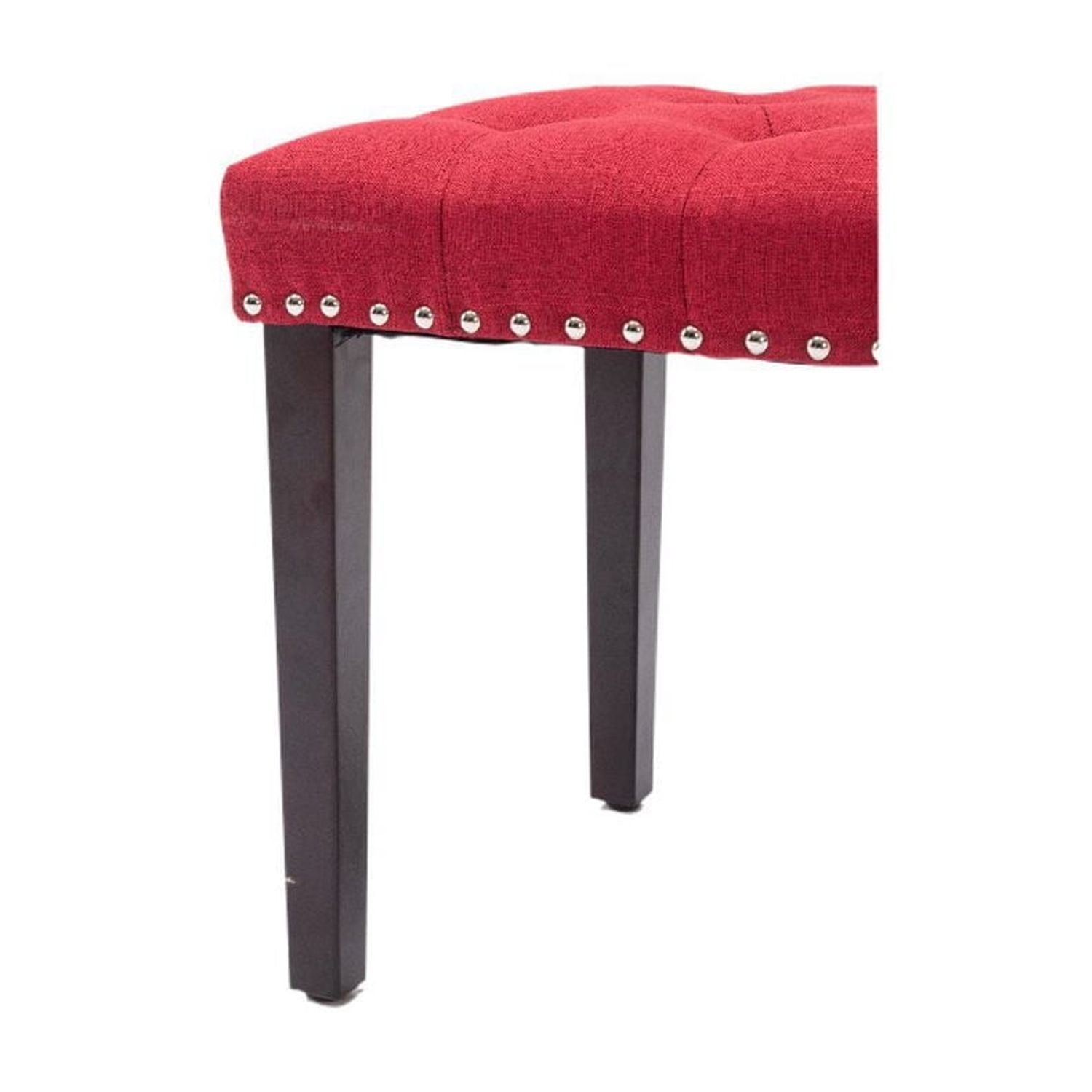 Cabara Capitonné Banc Tissu (Rouge)