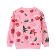 thumbnail image 2 of HILEELANG Toddler Girl Christmas Sweatshirts Pink Sock Graphic Cotton Crewneck Pullover Tops Sweater Shirts 2T, 2 of 5