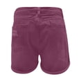 thumbnail image 4 of Conairie Jean Shorts Womens Slim Stretchy High Waisted Denim Shorts Vintage Washed Summer Trousers with Pockets Purple XS, 4 of 5