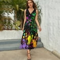 thumbnail image 3 of Neon Splatter Paint Womens Night Club Maxi Dress V Neck Sleeveless Bohemia Long Dresses, 3 of 9