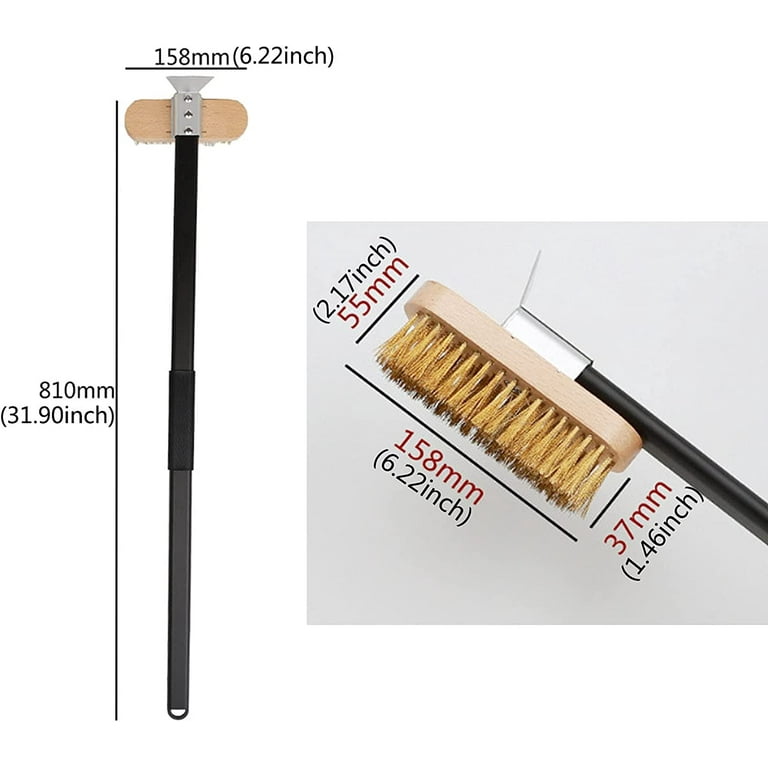 Pizza Group Oven Brush 237905 - Brass Bristle Oven Brushes 7.8 x 2.3 x 2.7  h