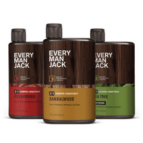 Every Man Jack Mens 2-in-1 Shampoo Conditioner Variety Pack - Sandalwood, Thickening Tea Tree, & Cedarwood, 13.5oz