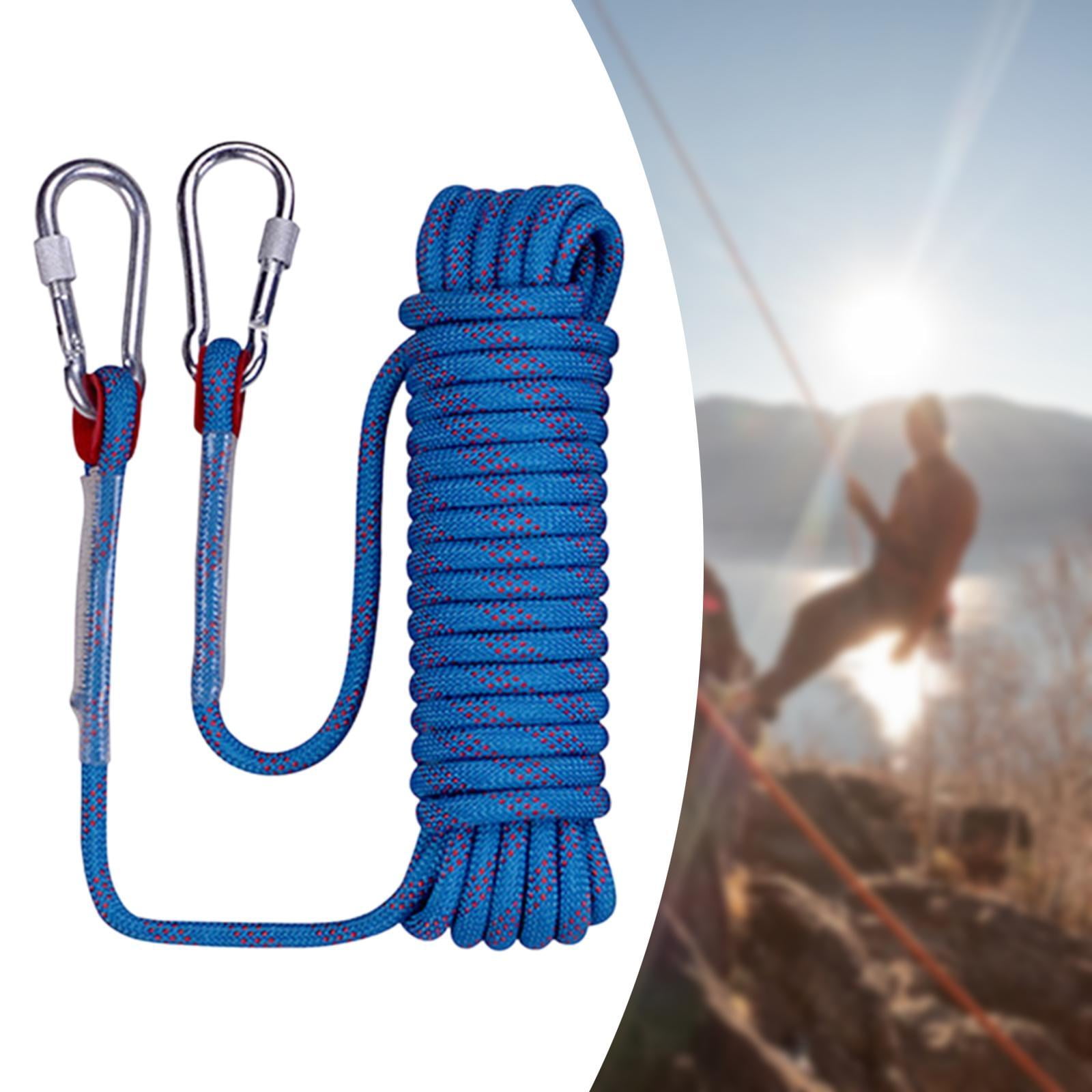 Wswqop Climbing Rope Equipment Portable Compact Outdoor Accessory,with Buckle Rappelling Rope Parachute Rope for Rock Climbing 1cmx30M