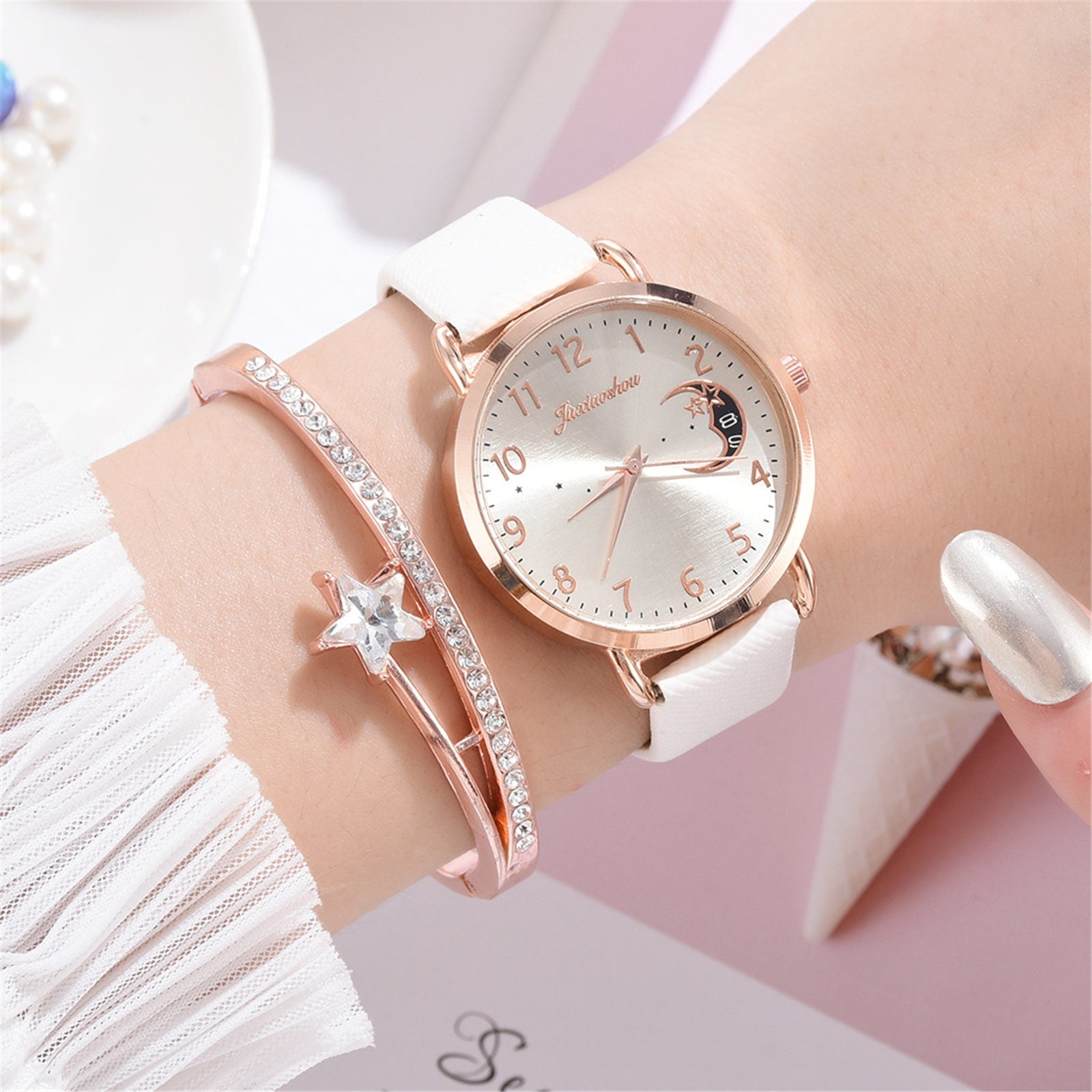 WNG Ladies Watch Fashion Quartz Watch with Bracelet Bracelet Watches Women Gift