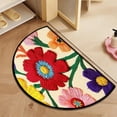 thumbnail image 5 of Aoznliie Bathroom Rugs, Half Round Non Slip Absorbent Floral Bath Mat, 16x24 inch Washable Rug for Bathroom Floor, 5 of 7